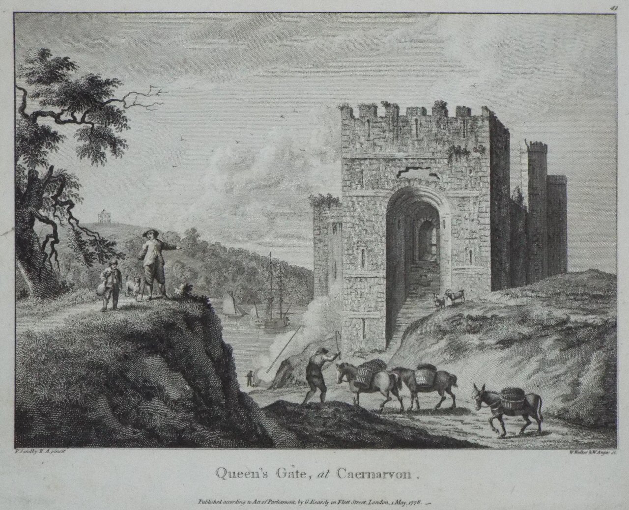 Print - Queen's Gate, at Caernarvon. - Walker